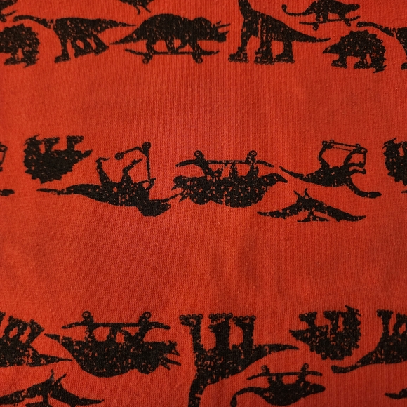 Epic Threads Vibrant Red Tee With Black Dinosaurs Print On Wheels Size: 7 - Picture 5 of 5